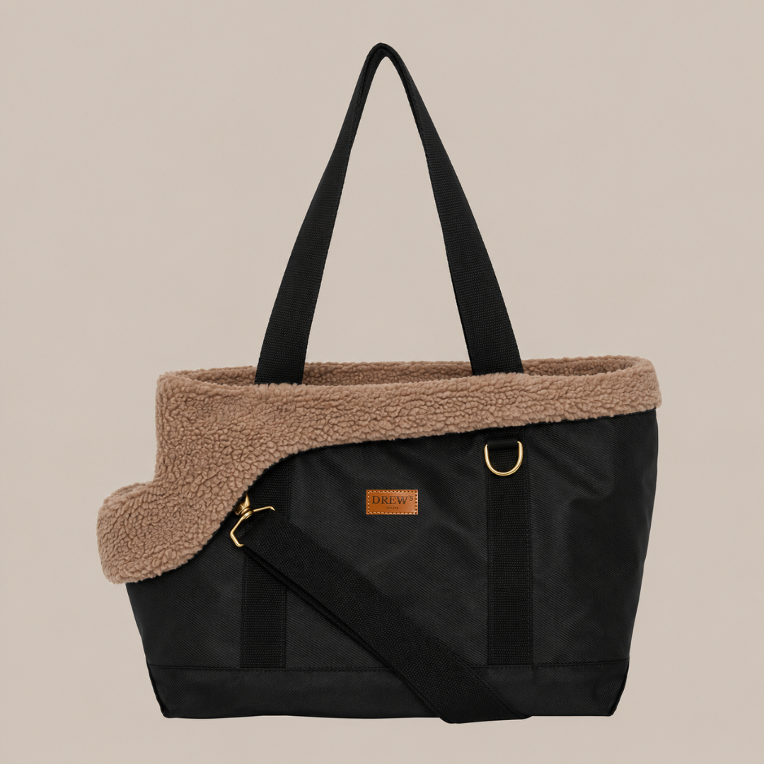Noir / Hundetasche mit Teddyfutter