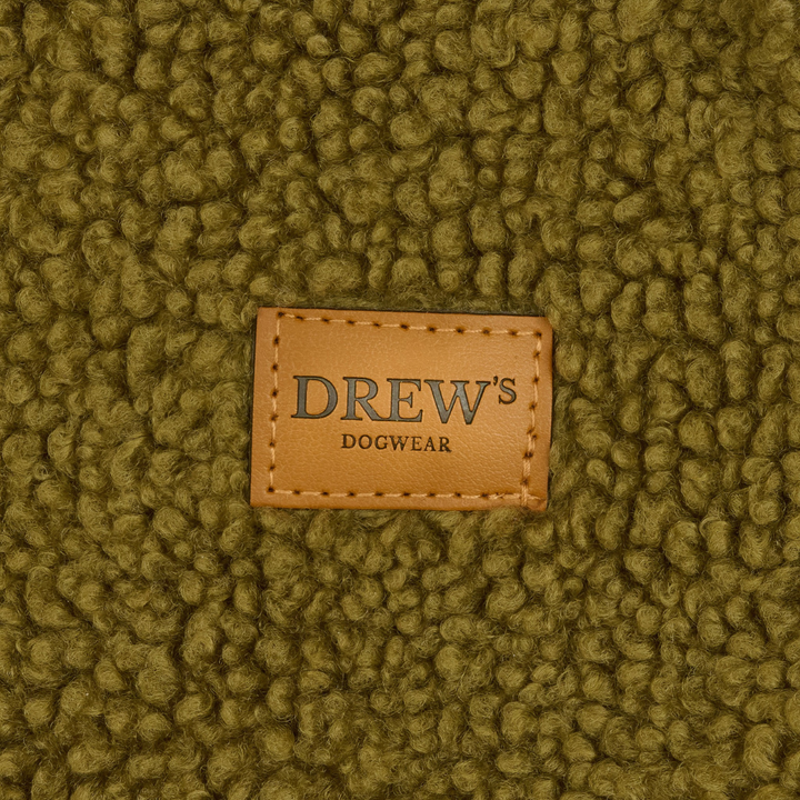 MILO // Hundepullover aus weichem Teddy-Material (olive)