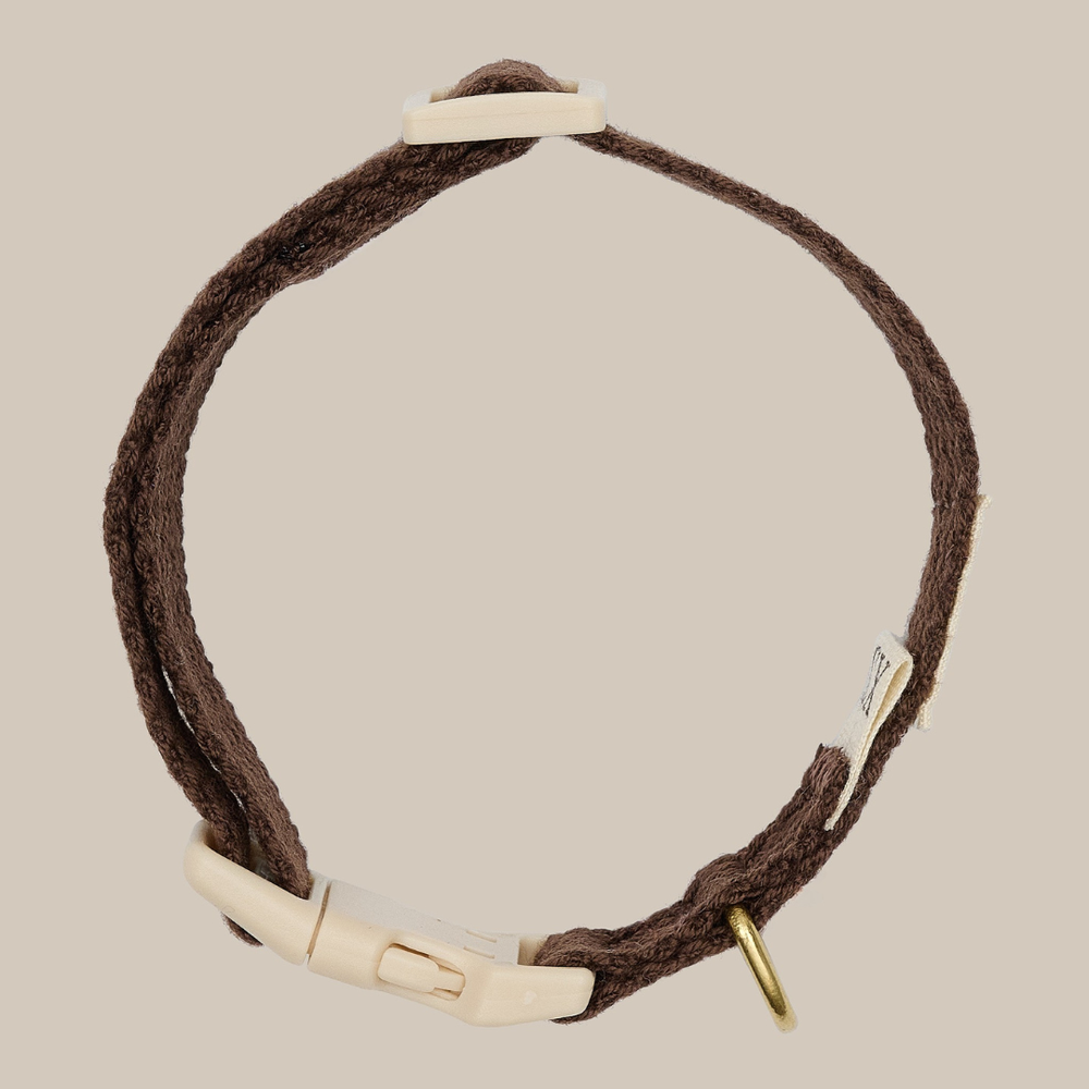 Mini mørkebrunt hvalpehalsbånd