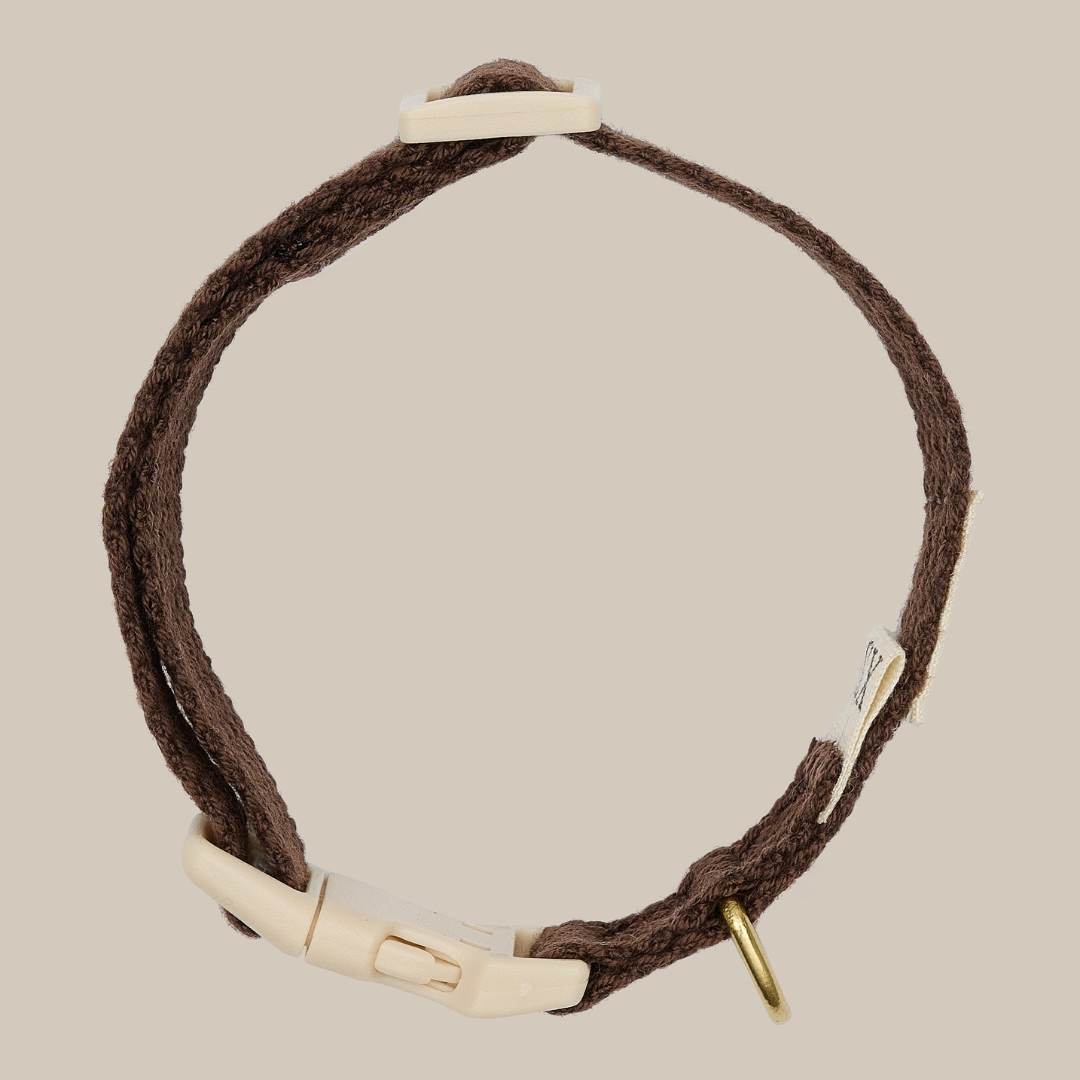 Mini mørkebrunt hvalpehalsbånd