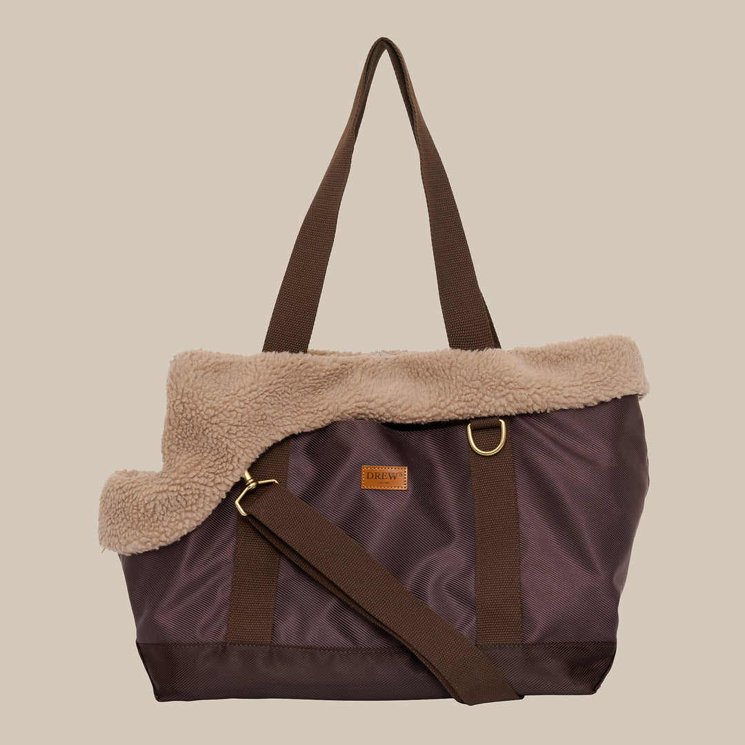 Mørkebrun hundetaske