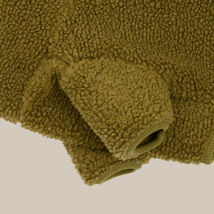 MILO // Hundepullover aus weichem Teddy-Material (olive)