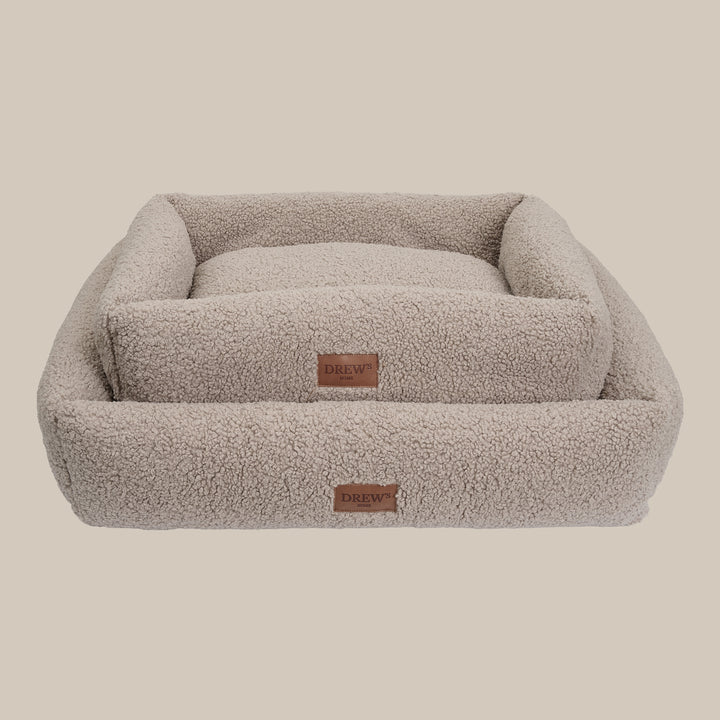 Nuna dog bed - Soft & washable dog bed made of memory foam (taupe)