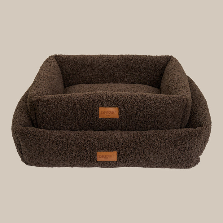 Nuna dog bed - Soft & washable dog bed made of memory foam (brown)