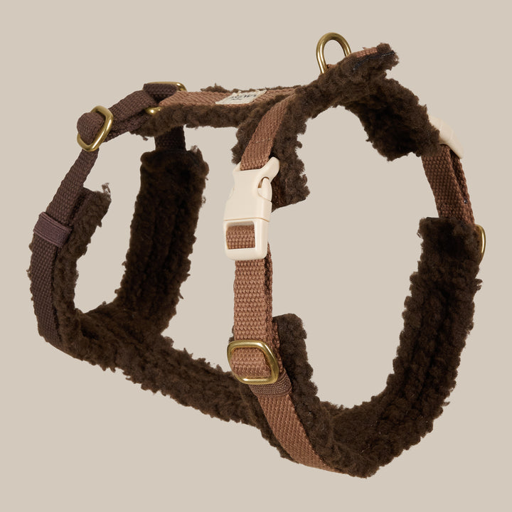 Teddy - Justerbar hundesele af blødt fleece (brun)