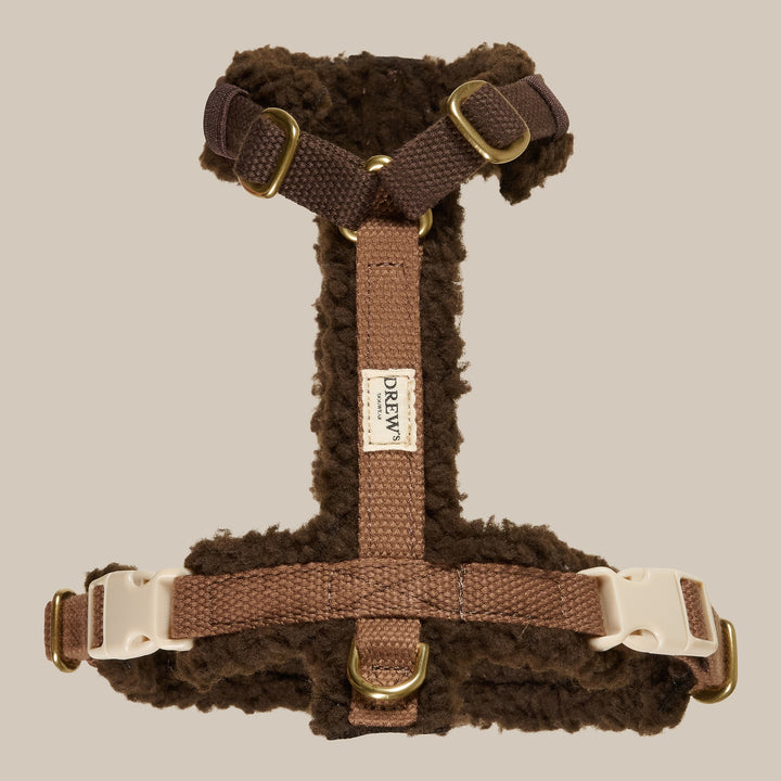 Teddy - Justerbar hundesele af blødt fleece (brun)