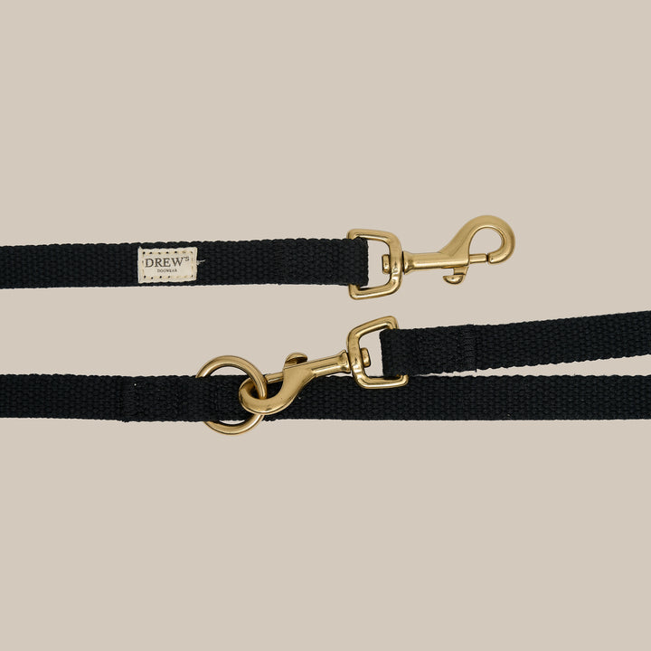 Black / Adjustable cotton dog leash (Black)