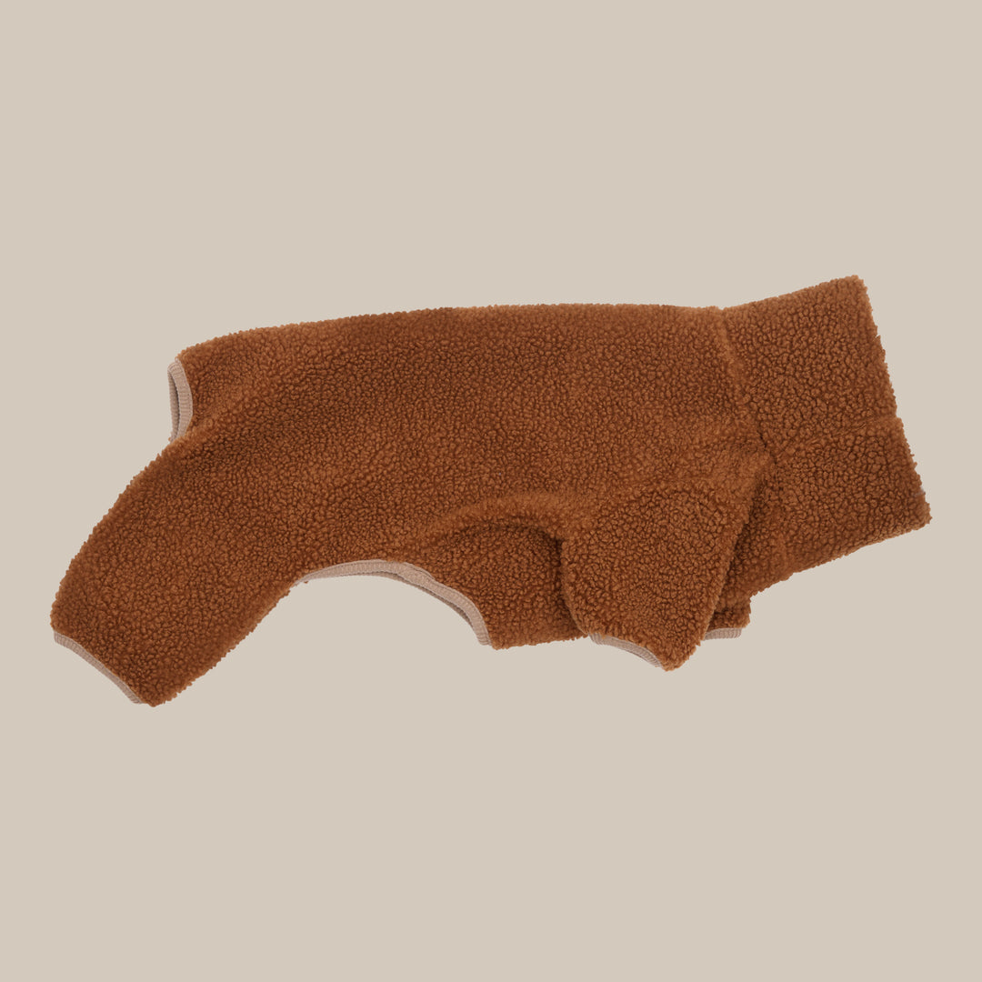 MILO // Hundesweater i blødt teddy materiale (brun)