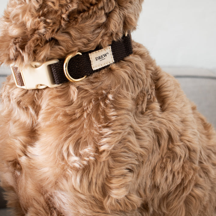 Blødt og justerbart hundehalsbånd mørkebrun