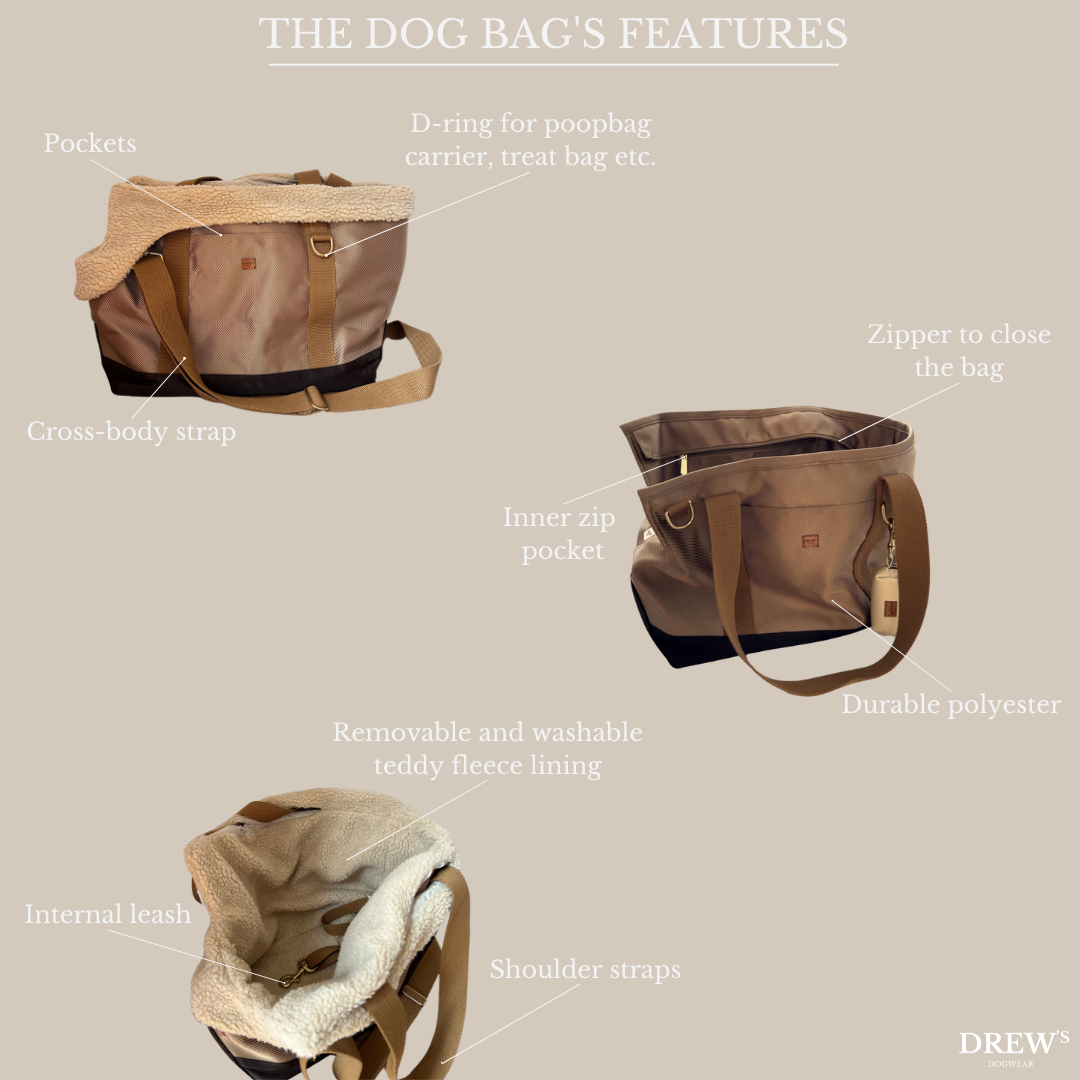 Aspen // Sporty dog ​​bag with soft teddy fleece