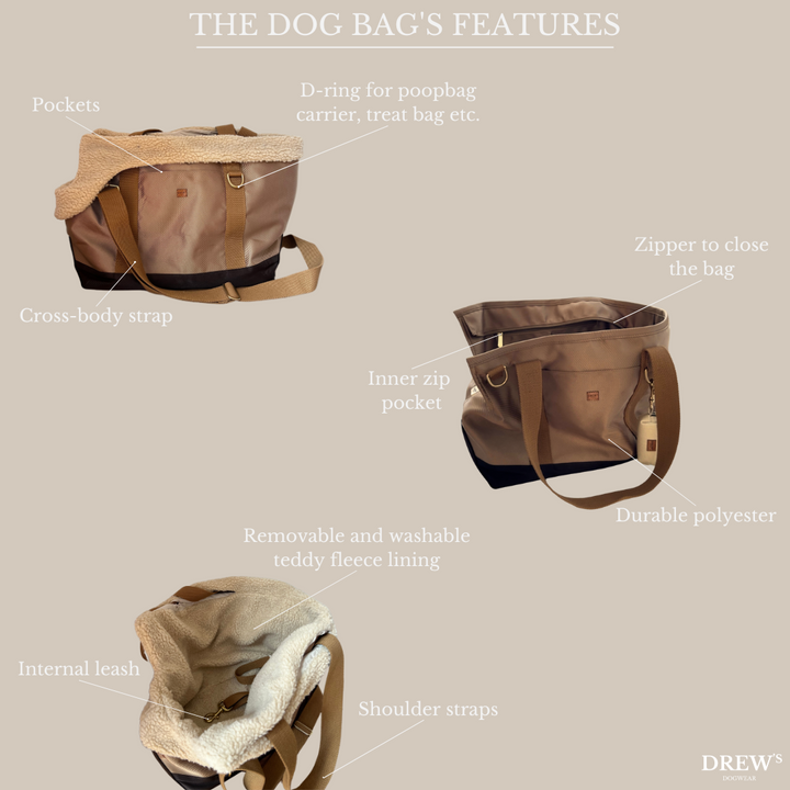Aspen // Sporty dog ​​bag with soft teddy fleece