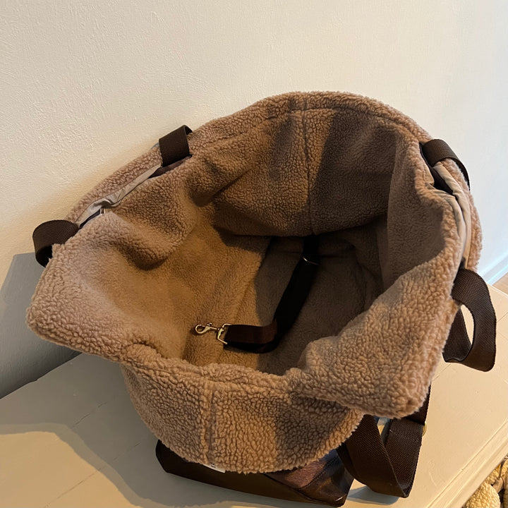 Brun hundetaske med Teddy for