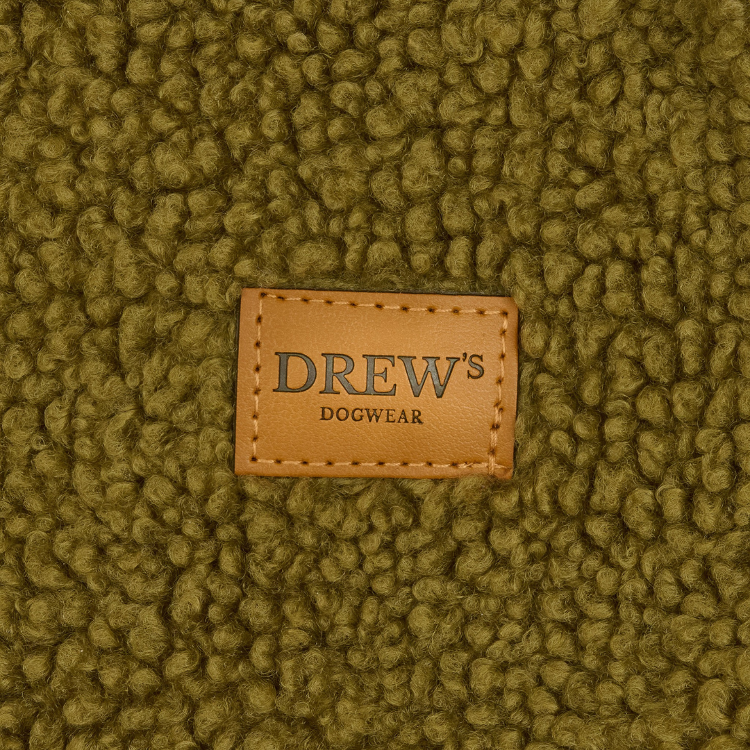 MILO // Dog sweater in soft teddy material (olive)