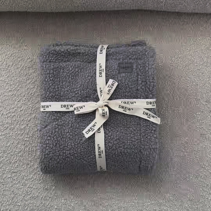 Teddy fleece hundetæppe grå
