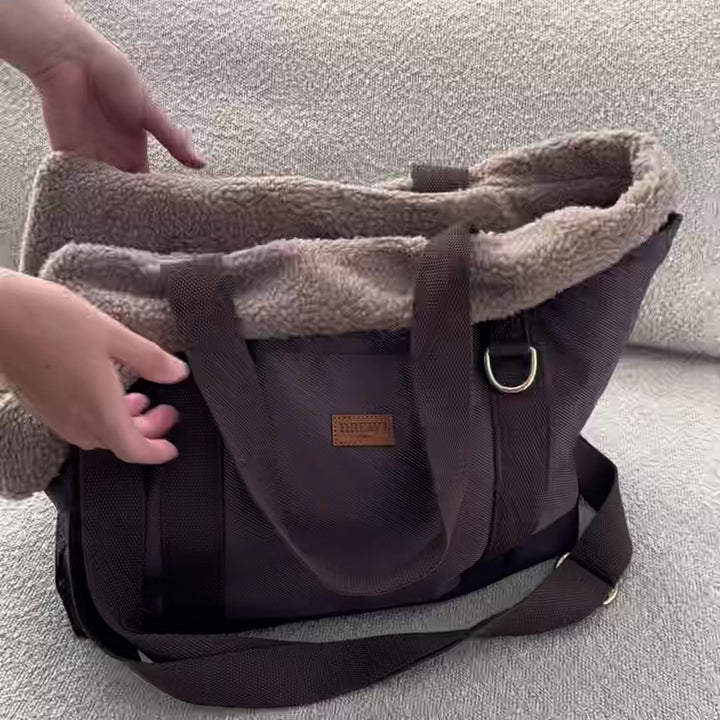 Cali // Sporty hundetaske med blødt inderfor i teddy fleece